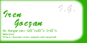 iren goczan business card